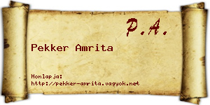 Pekker Amrita névjegykártya